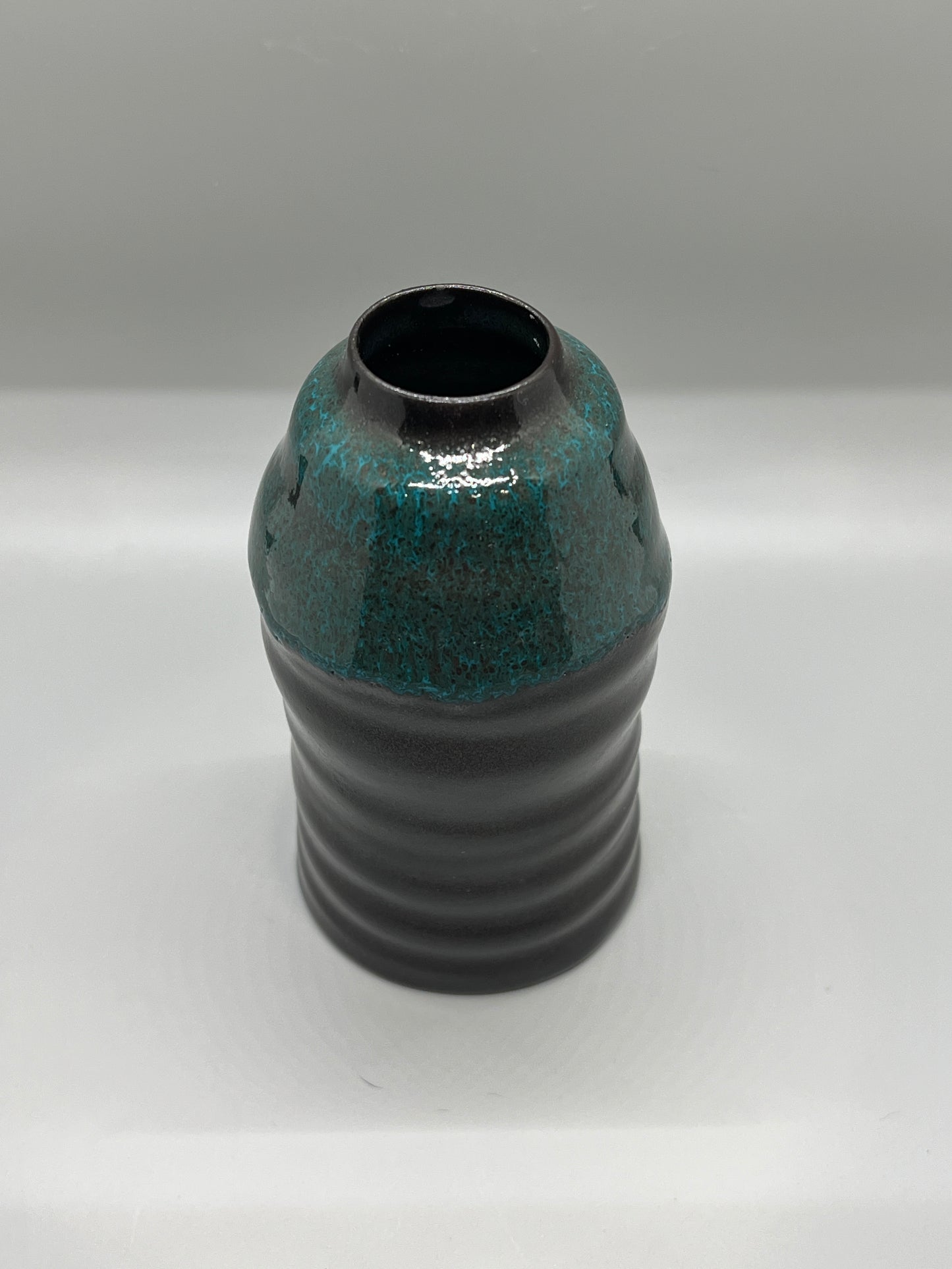 Textured Turquoise Bud Vase