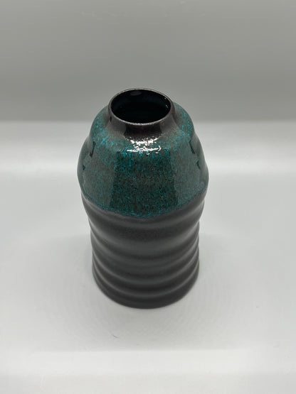 Textured Turquoise Bud Vase