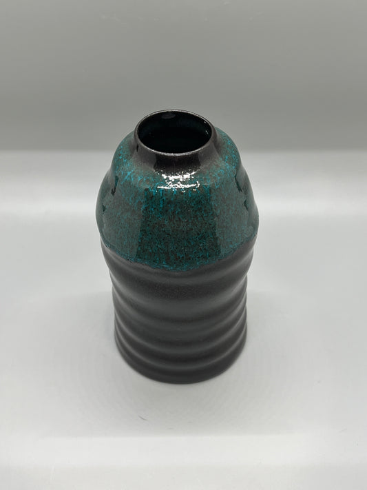 Textured Turquoise Bud Vase