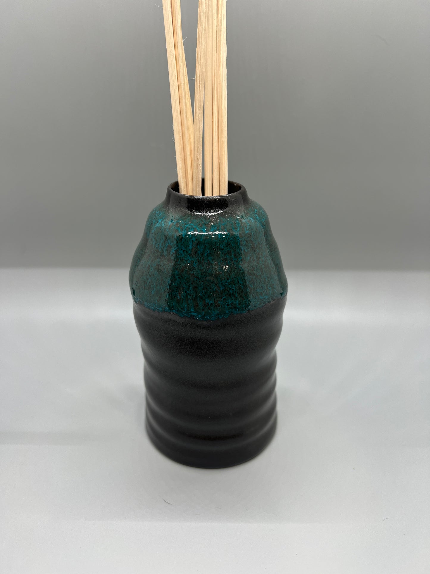 Textured Turquoise Bud Vase